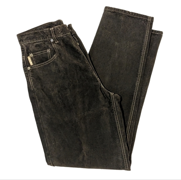 VINTAGE brown suede high waisted pants size 30 - Picture 2 of 13